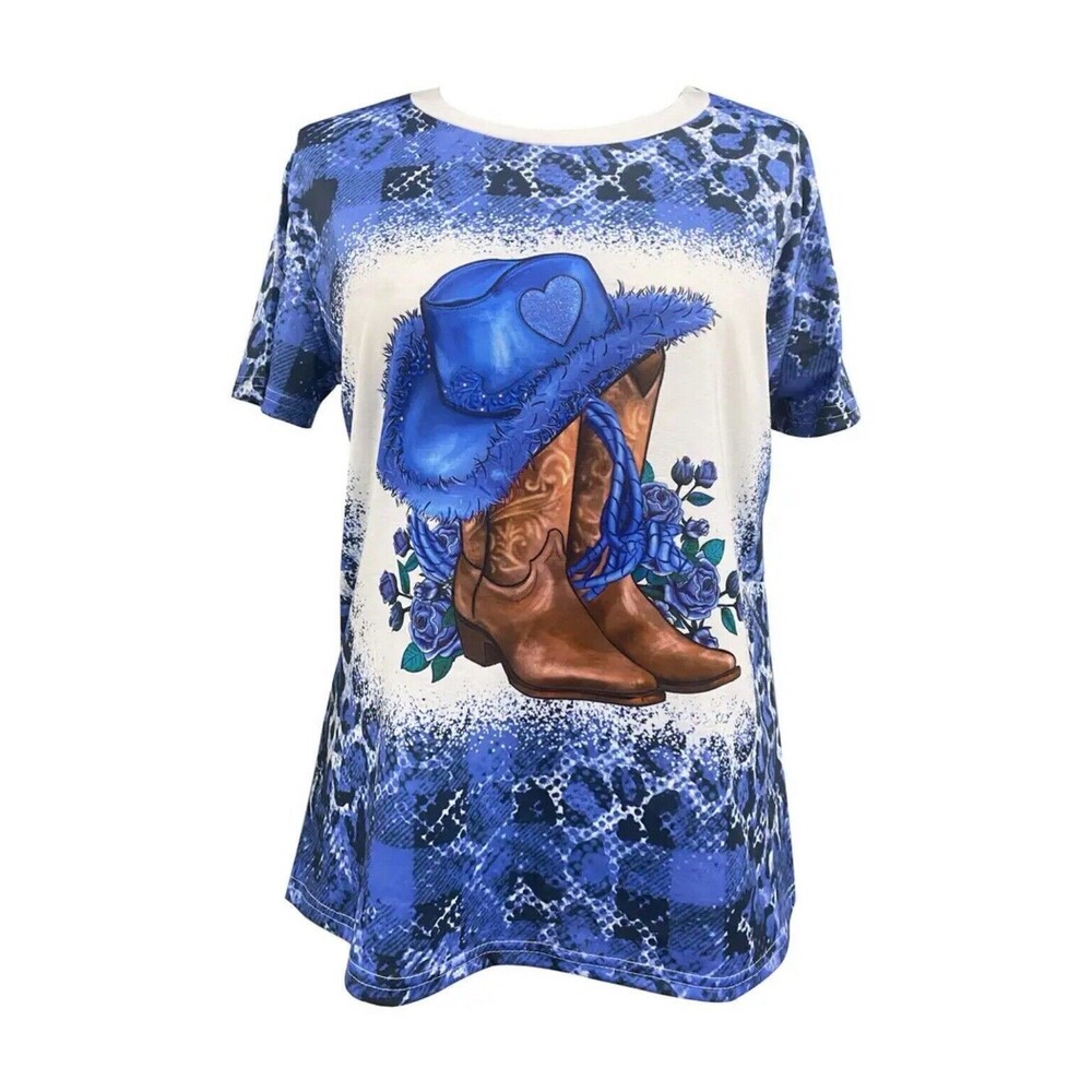 Western cowgirl T-shirt size small Aztec cowgirl hat, shirt